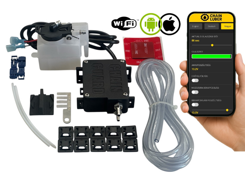Automata WiFi-s láncolajozó motorra – CHAINLUBER V2.1
