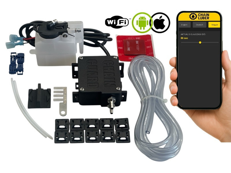💧 Chainluber BASIC – ha csak kenni akarod a láncot, okos funkciók nélkül. Egyszerű beállítás Wi-Fi-n, kiváló ár-érték arány.