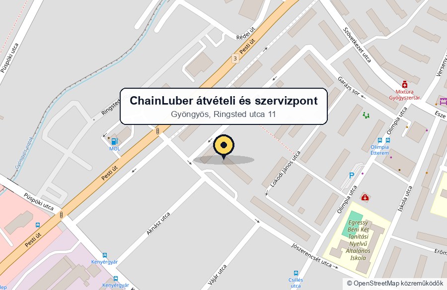 ChainLuber átvételi és szervizpont